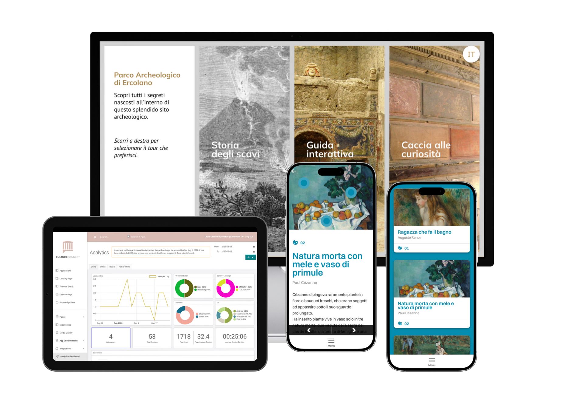 CultureConnect piattaforma creazione app museali guide multimediali audioguide