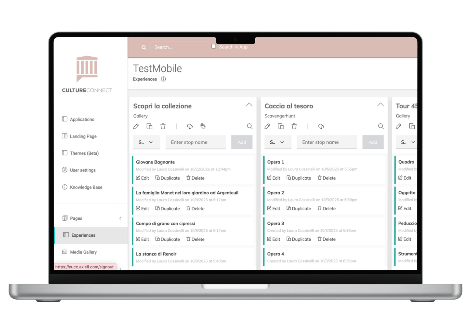 cultureconnect dashboard